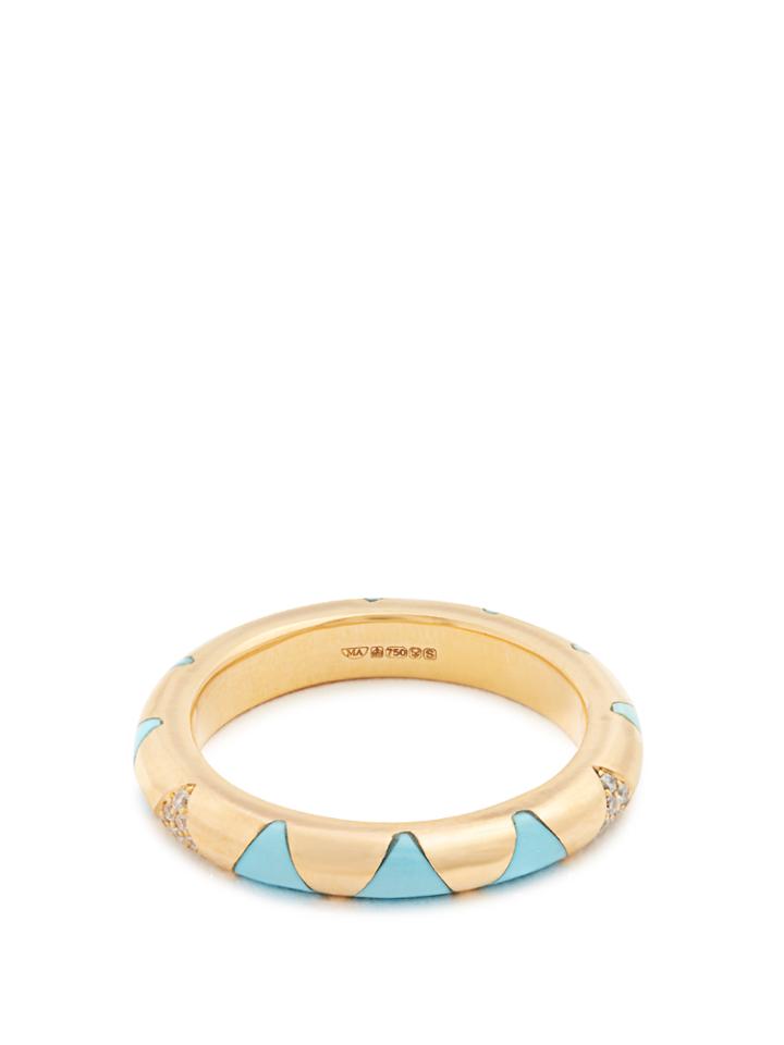 Marc Alary Diamond, Turquoise & Yellow-gold Ring