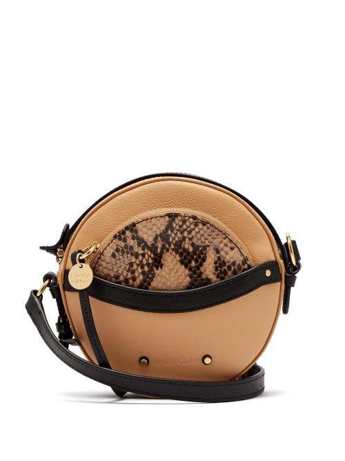 Matchesfashion.com See By Chlo - Rosy Circular Mini Leather Cross Body Bag - Womens - Nude Multi