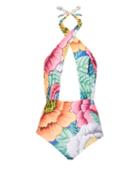 Mara Hoffman Floral-print Cross-front Swimsuit