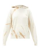 Matchesfashion.com Les Tien - Tie-dye Brushed-back Cotton Hooded Sweatshirt - Womens - Beige