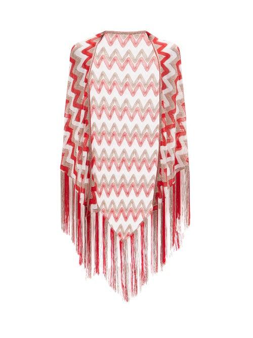 Matchesfashion.com Missoni - Tassel Zigzag Poncho - Womens - Pink Multi