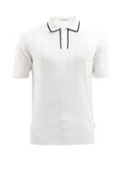 Orlebar Brown - Price Tipped-collar Ribbed Linen-blend Polo Shirt - Mens - Cream