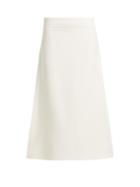 Matchesfashion.com Raey - Split Side Crepe A Line Midi Skirt - Womens - Ivory