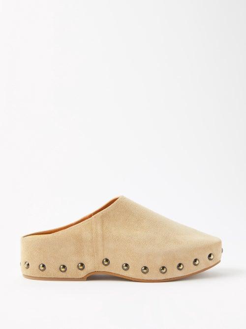 Clergerie - Max Suede Mule Clogs - Womens - Nude