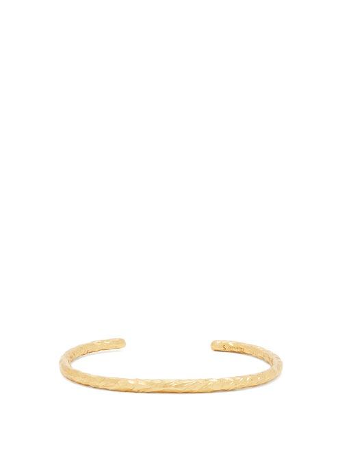Matchesfashion.com All Blues - Hungry Snake Carved Gold Vermeil Cuff - Womens - Gold