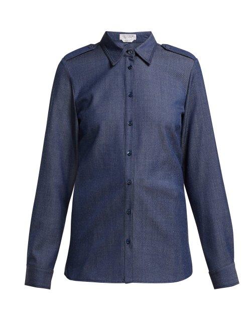 Matchesfashion.com Gabriela Hearst - Lightweight Denim Shirt - Womens - Indigo