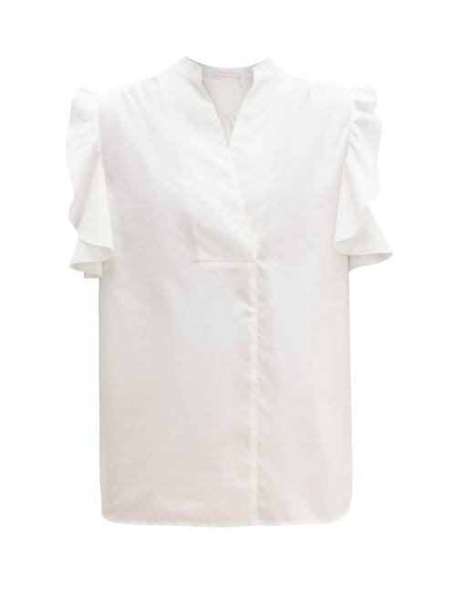 Matchesfashion.com See By Chlo - Ruffled Cotton Shirt - Womens - White