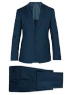 Matchesfashion.com Prada - Single Breasted Wool Blend Suit - Mens - Light Blue