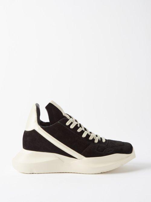 Rick Owens - Geth Suede Trainers - Mens - Black White