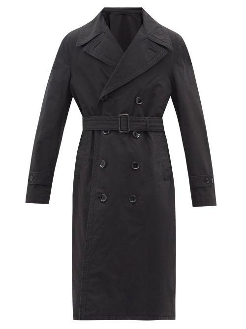 Matchesfashion.com Lemaire - Double-breasted Cotton-ventile Trench Coat - Mens - Black