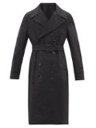 Matchesfashion.com Lemaire - Double-breasted Cotton-ventile Trench Coat - Mens - Black