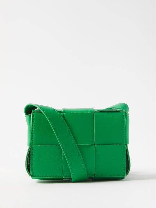 Bottega Veneta - Candy Cassette Mini Leather Cross-body Bag - Womens - Green