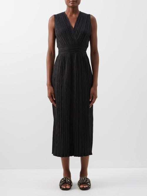 Zeus + Dione - Charis Pliss-jersey Midi Dress - Womens - Black