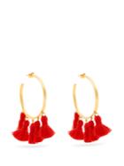 Marte Frisnes Raquel Gold-plated Tassel Hoop Earrings
