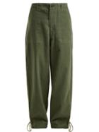 Matchesfashion.com Myar - Contrast Piping Relaxed Fit Trousers - Womens - Dark Green Multi