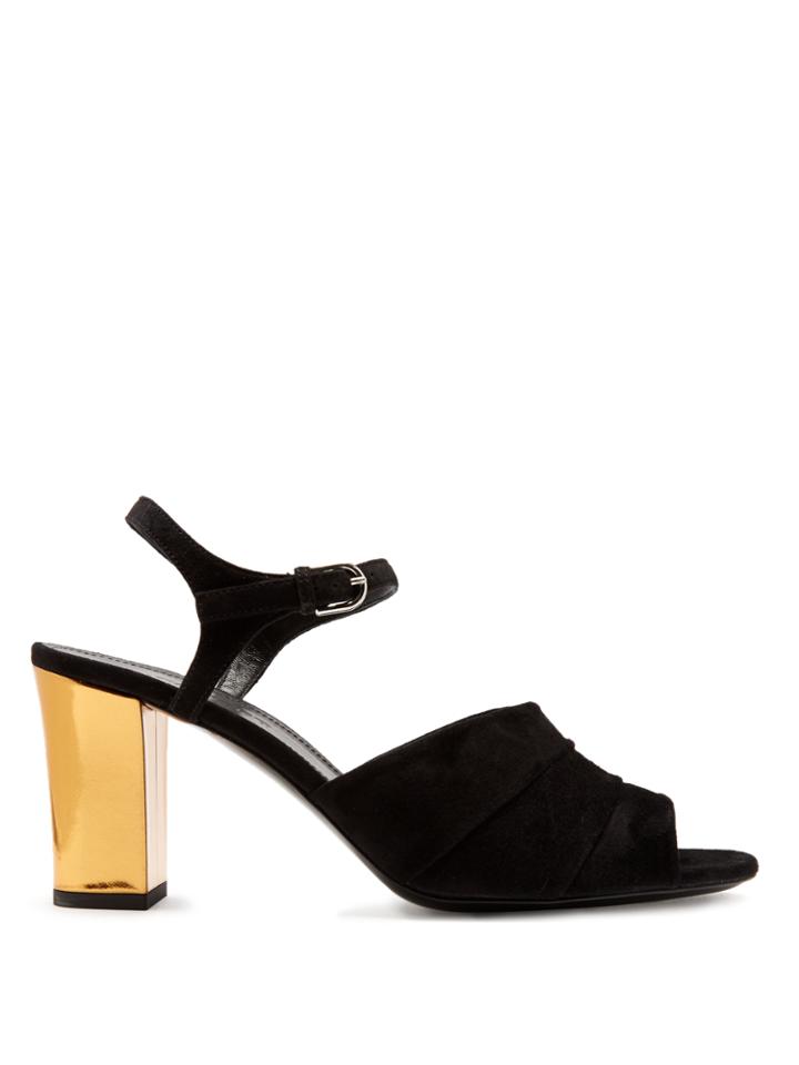 Jil Sander Open-toe Block-heel Suede Sandals