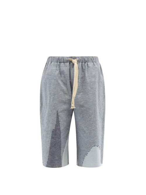 Loewe Paula's Ibiza - Patchwork Marled Cotton-jersey Shorts - Mens - Multi