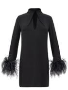 Matchesfashion.com 16arlington - Madrid Michelle Feather-trim Mini Dress - Womens - Black