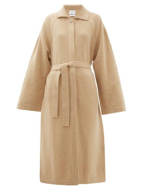 Matchesfashion.com Barrie - Belted Cashmere And Lambswool Blend Cardigan - Womens - Camel