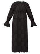 Matchesfashion.com Jil Sander - Patchwork Silk Crepe And Satin Dress - Womens - Black