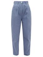 Matchesfashion.com Hillier Bartley - Bull Pleated High-rise Denim Jeans - Womens - Blue