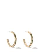 Viltier - Rayon Diamond, Malachite & 18kt Gold Hoop Earrings - Womens - Green Gold