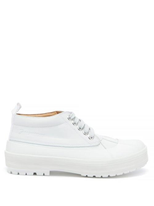 Matchesfashion.com Jacquemus - Meuniers Suede And Rubber Lace Up Shoes - Womens - White