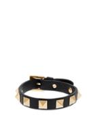 Matchesfashion.com Valentino - Rockstud Leather Bracelet - Womens - Black