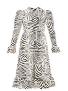 Matchesfashion.com Batsheva - Zebra Print Cotton Velvet Dress - Womens - Cream Multi