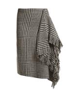 Balenciaga Houndstooth Wool Skirt