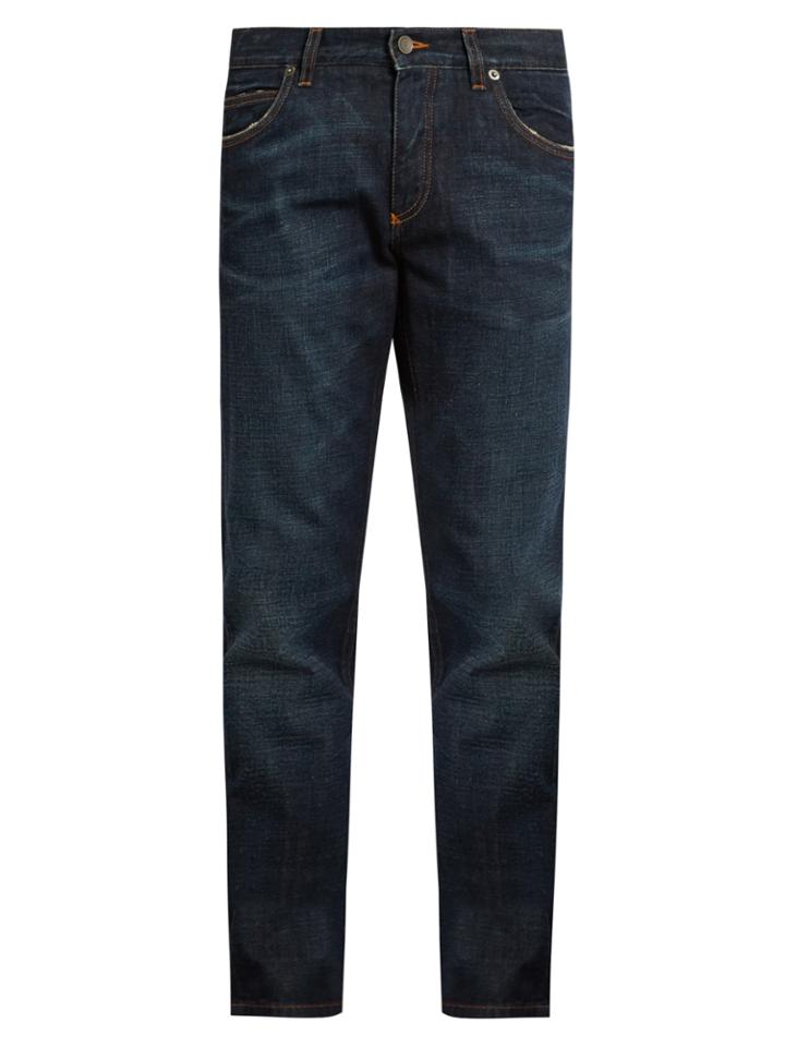 Dolce & Gabbana Badge-appliqu Five-pocket Slim Jeans