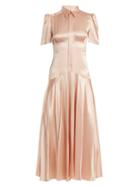 Matchesfashion.com Hillier Bartley - Plimpton Short Sleeve Silk Dress - Womens - Light Pink