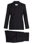Matchesfashion.com Maison Margiela - Pinstripe Double Breasted Suit - Mens - Navy
