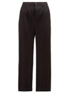 Matchesfashion.com Pleats Please Issey Miyake - Pleated Straight Leg Cropped Trousers - Womens - Black