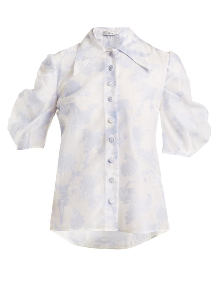 Erdem Point-collar Floral Top