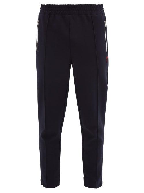 Matchesfashion.com Ami - Logo Appliqu Jersey Track Pants - Mens - Navy