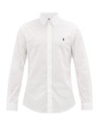 Matchesfashion.com Polo Ralph Lauren - Logo-embroidered Button-down Cotton Shirt - Mens - White