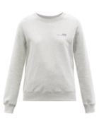 Ladies Rtw A.p.c. - Logo-print Cotton-jersey Sweatshirt - Womens - Light Grey