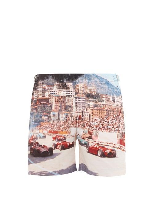 Matchesfashion.com Orlebar Brown - Bulldog Photograph-print Swim Shorts - Mens - Multi