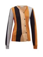 Matchesfashion.com Jw Anderson - Asymmetric Striped Wool Cardigan - Womens - Brown Multi