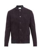Matchesfashion.com Odyssee - Claude Suede Bomber Jacket - Mens - Navy