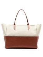 Matchesfashion.com Mtier - Incognito Large Linen And Leather Tote Bag - Womens - Tan Multi