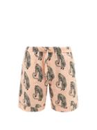 Desmond & Dempsey - Sansindo Tiger-print Linen Pyjama Shorts - Mens - Pink Multi