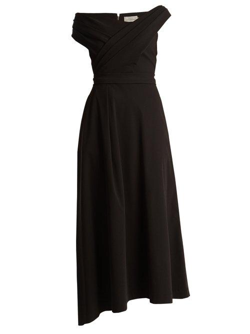 Matchesfashion.com Preen By Thornton Bregazzi - Eva Stretch Cady Midi Dress - Womens - Black