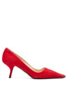 Matchesfashion.com Prada - Point Toe Suede Pumps - Womens - Red