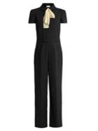 Redvalentino Tie-neck Wide-leg Cady Jumpsuit