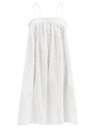 Matchesfashion.com Loup Charmant - Rimi Shirred Organic-cotton Dress - Womens - White