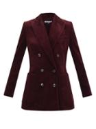 Matchesfashion.com Bella Freud - Bianca Double-breasted Corduroy Jacket - Womens - Burgundy