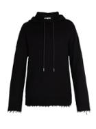 Matchesfashion.com Helmut Lang - Distressed Wool Hooded Sweater - Mens - Black