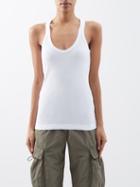 Brunello Cucinelli - Scoop-neck Ribbed Cotton-jersey Tank Top - Womens - White